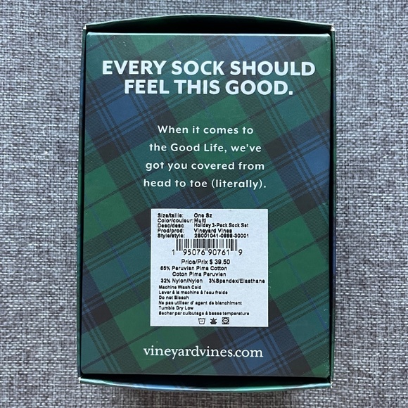 NWT Vineyard Vines Holiday Whale 3-Pack Sock Set, Pima Cotton - Picture 7 of 7